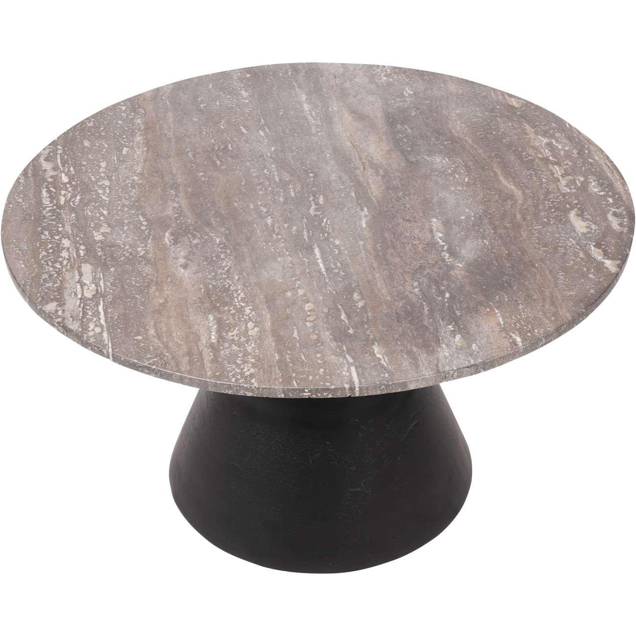 Clifton II Charcoal Black & Dark Travertine Coffee Table Large